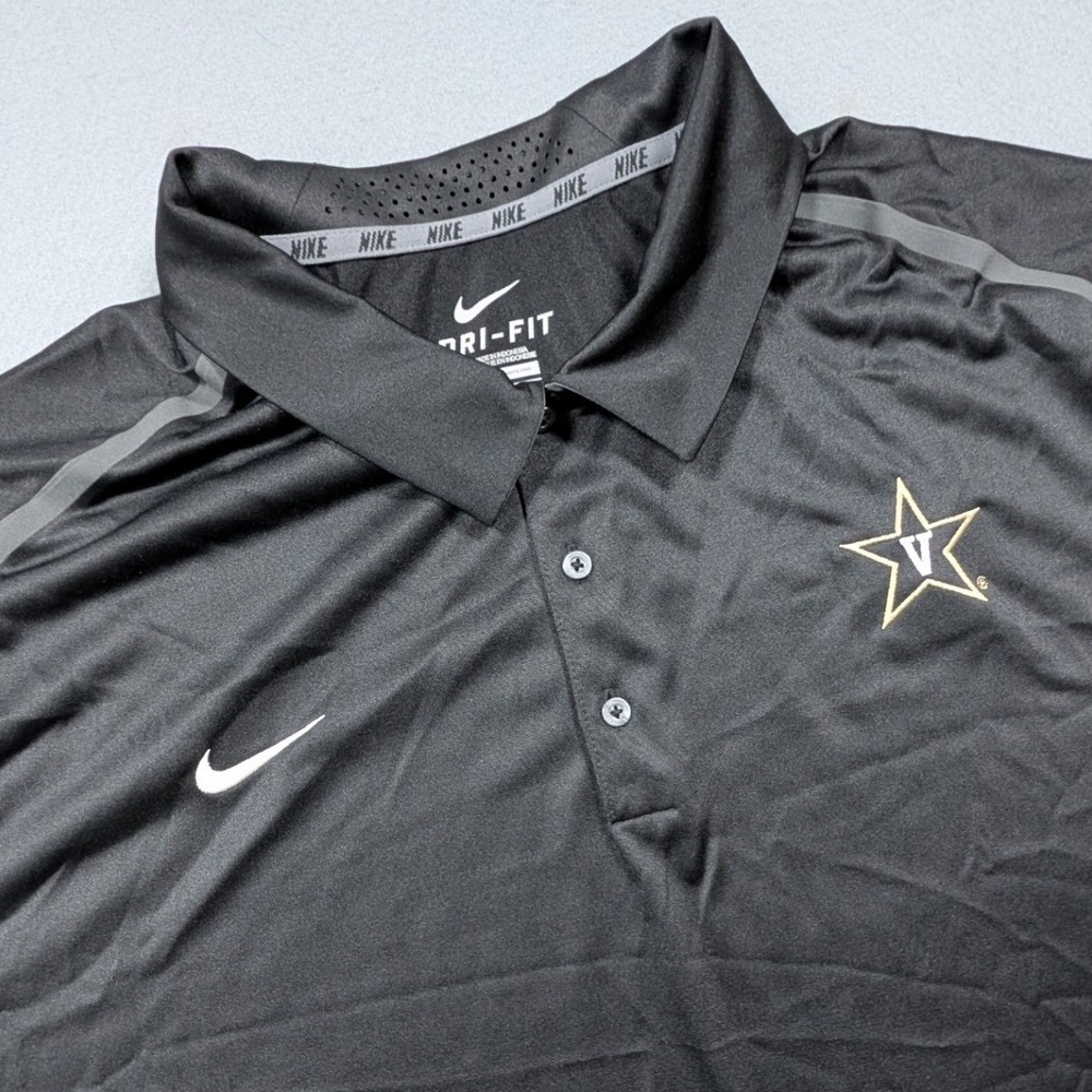 Vanderbilt Commodores Nike Polo Shirt Mens 3XL Black Dri-Fit Performance SEC NCA